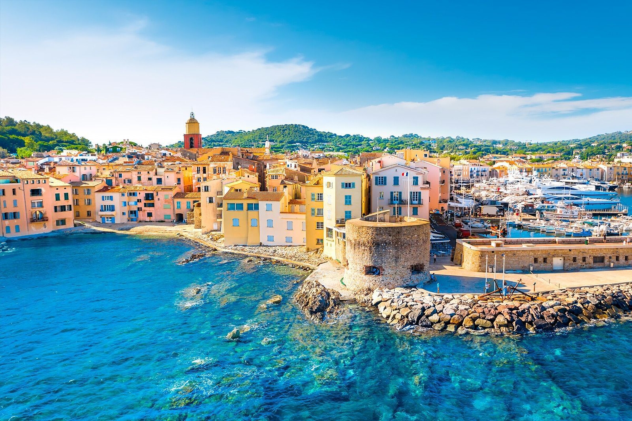 Côte d'Azur panorama au coucher du soleil